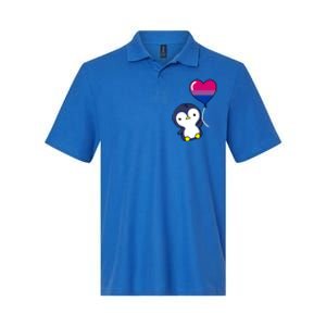 Penguin Balloon Bisexual Pride Gift Softstyle Adult Sport Polo