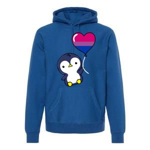 Penguin Balloon Bisexual Pride Gift Premium Hoodie