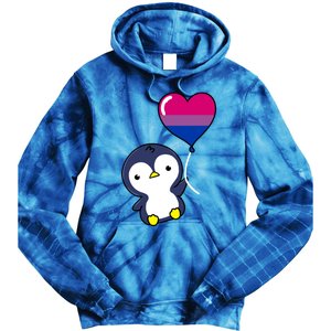 Penguin Balloon Bisexual Pride Gift Tie Dye Hoodie