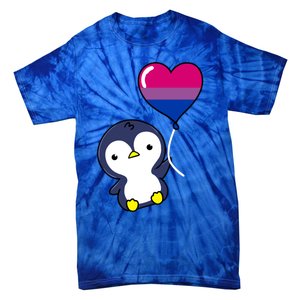 Penguin Balloon Bisexual Pride Gift Tie-Dye T-Shirt