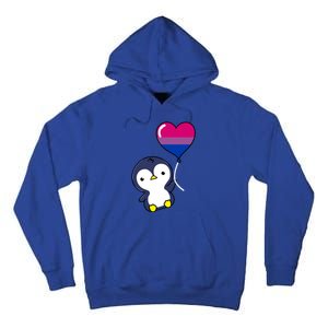 Penguin Balloon Bisexual Pride Gift Tall Hoodie