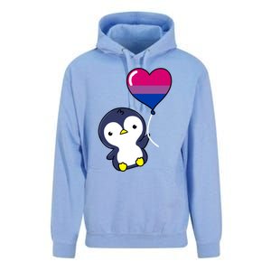 Penguin Balloon Bisexual Pride Gift Unisex Surf Hoodie