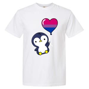 Penguin Balloon Bisexual Pride Gift Garment-Dyed Heavyweight T-Shirt