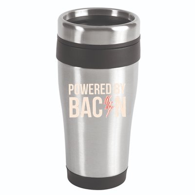 Powered By Bacon 16oz Travel Tumbler