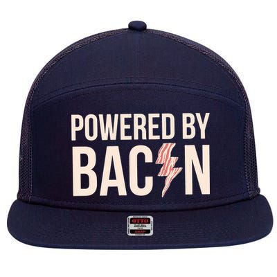 Powered By Bacon 7 Panel Mesh Trucker Snapback Hat