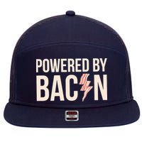 Powered By Bacon 7 Panel Mesh Trucker Snapback Hat