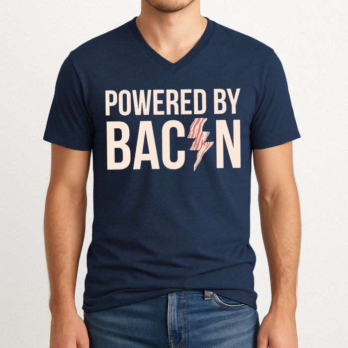 Powered By Bacon V-Neck T-Shirt