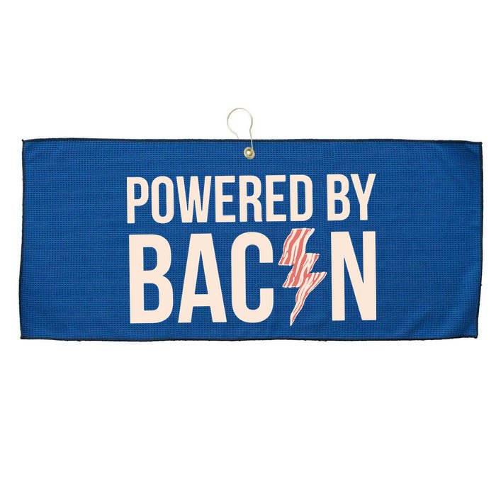Powered By Bacon Large Microfiber Waffle Golf Towel