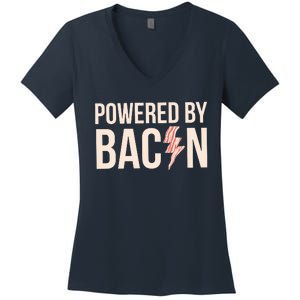 Powered By Bacon Women's V-Neck T-Shirt