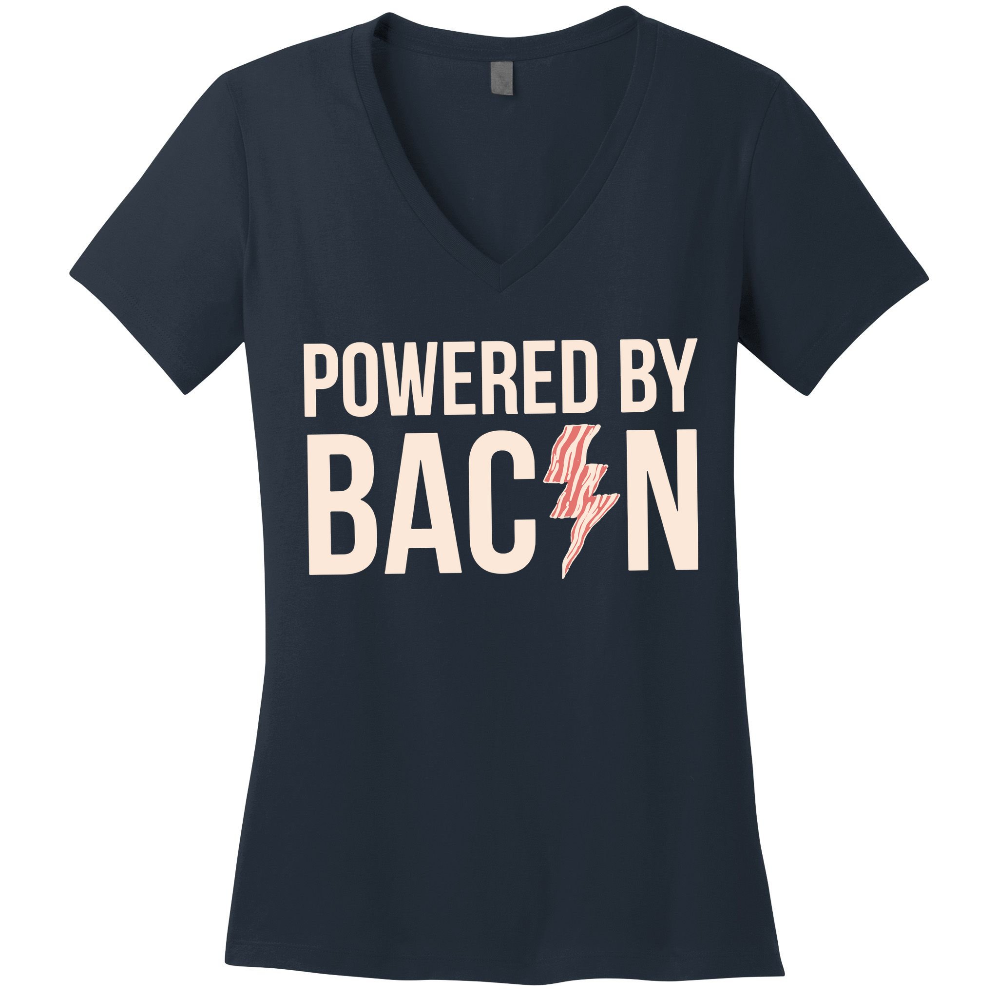 Powered By Bacon Women's V-Neck T-Shirt