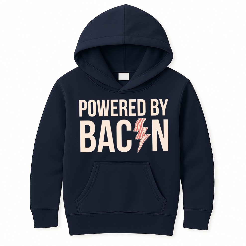 Powered By Bacon Kids Hoodie