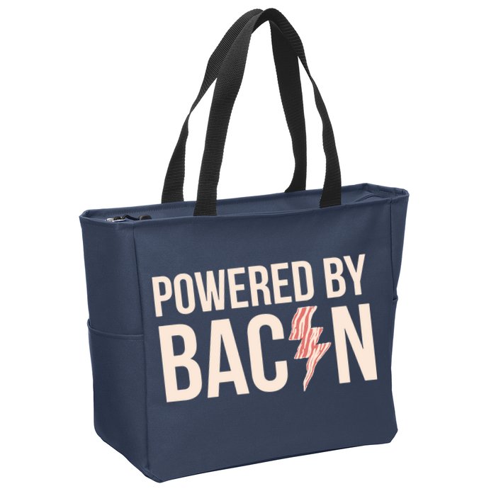 Powered By Bacon Zip Tote Bag