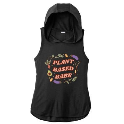 Plant Based Babe Vegan Life Ladies PosiCharge Tri-Blend Wicking Draft Hoodie Tank