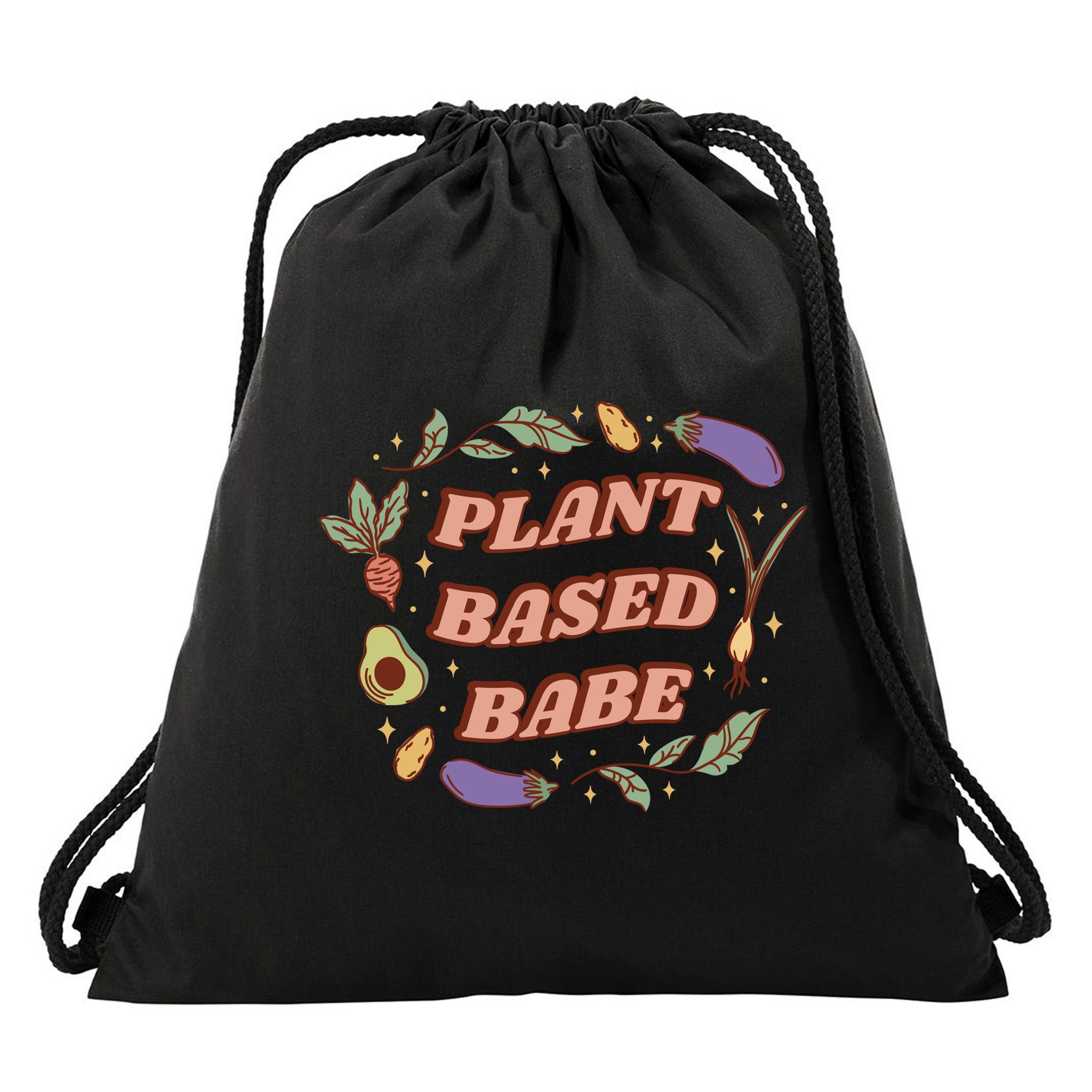 Plant Based Babe Vegan Life Drawstring Bag