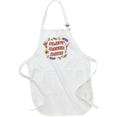 Plant Based Babe Vegan Life Full-Length Apron With Pockets