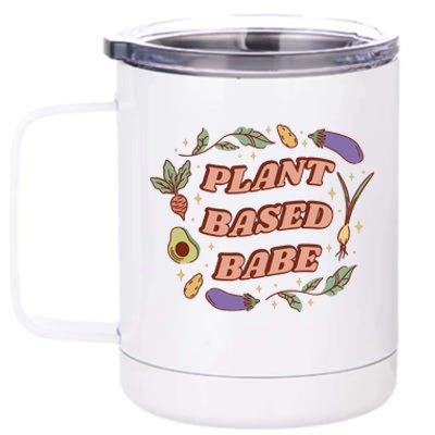 Plant Based Babe Vegan Life 12 oz Stainless Steel Tumbler Cup