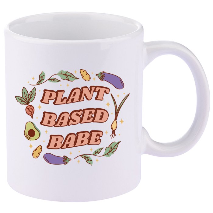 Plant Based Babe Vegan Life 11oz C Handle Ceramic Mug