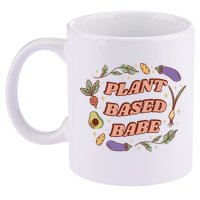 Plant Based Babe Vegan Life 11oz C Handle Ceramic Mug