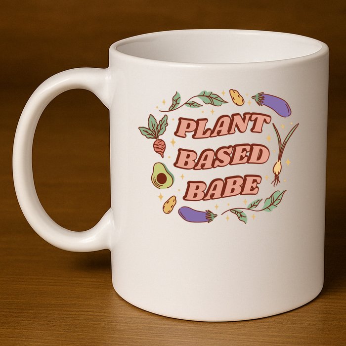 Plant Based Babe Vegan Life 11oz C Handle Ceramic Mug