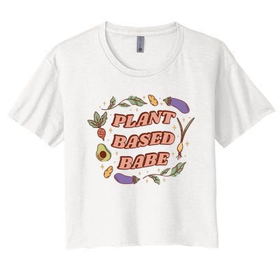 Plant Based Babe Vegan Life Women's Crop Top Tee