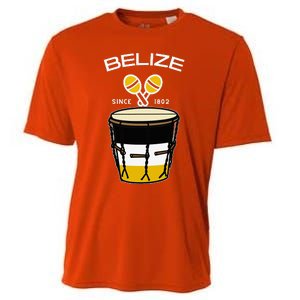 Proud Belizean Belize Since 1802 Garifuna Cultural Music Cooling Performance Crew T-Shirt