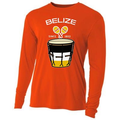 Proud Belizean Belize Since 1802 Garifuna Cultural Music Cooling Performance Long Sleeve Crew