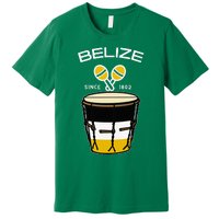 Proud Belizean Belize Since 1802 Garifuna Cultural Music Premium T-Shirt