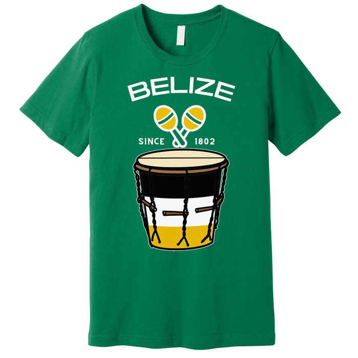 Proud Belizean Belize Since 1802 Garifuna Cultural Music Premium T-Shirt