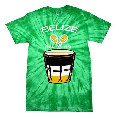 Proud Belizean Belize Since 1802 Garifuna Cultural Music Tie-Dye T-Shirt