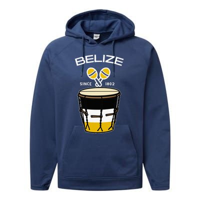 Proud Belizean Belize Since 1802 Garifuna Cultural Music Performance Fleece Hoodie