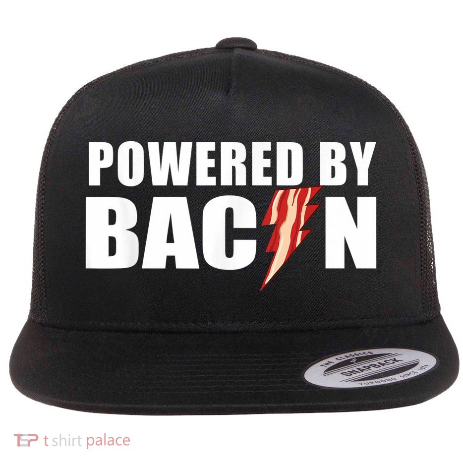 Powered By Bacon Flat Bill Trucker Hat