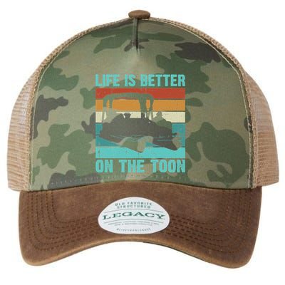 Pontoon Boat Boating Fathers Gift Life Is Better On The Toon Legacy Tie Dye Trucker Hat