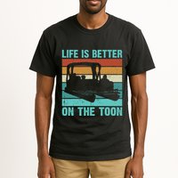Pontoon Boat Boating Fathers Gift Life Is Better On The Toon Tall T-Shirt