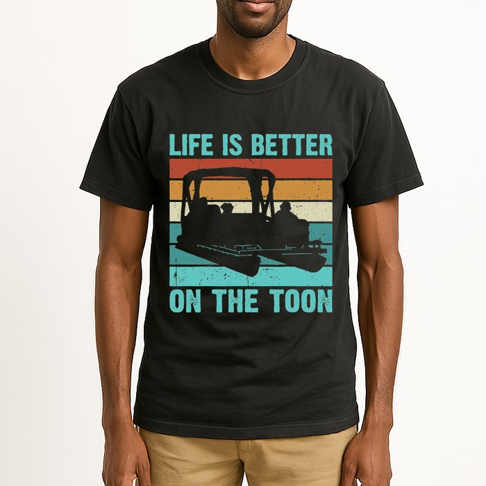 Pontoon Boat Boating Fathers Gift Life Is Better On The Toon Tall T-Shirt