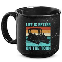 Pontoon Boat Boating Fathers Gift Life Is Better On The Toon 15oz Campfire Ceramic Mug