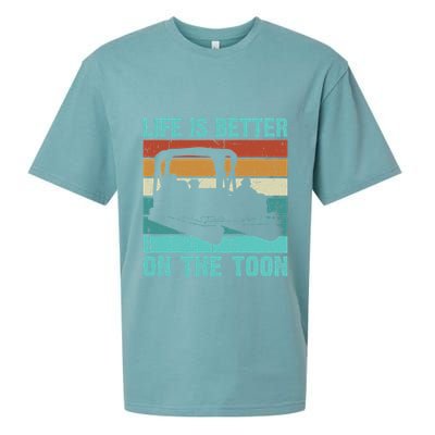 Pontoon Boat Boating Fathers Gift Life Is Better On The Toon Sueded Cloud Jersey T-Shirt