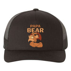 Papa Bear Bears Animal Pun Lover Dad Father Daddy Father's Yupoong Adult 5-Panel Trucker Hat