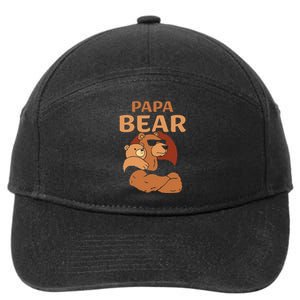 Papa Bear Bears Animal Pun Lover Dad Father Daddy Father's 7-Panel Snapback Hat