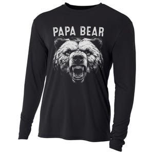 Papa Bear Best Idea Fathers Day Funny Bear Gifts Cooling Performance Long Sleeve Crew