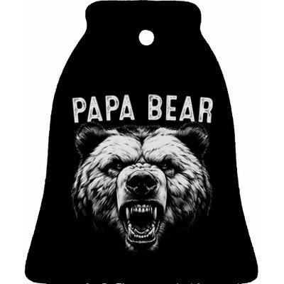 Papa Bear Best Idea Fathers Day Funny Bear Gifts Ceramic Bell Ornament