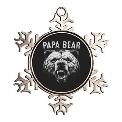 Papa Bear Best Idea Fathers Day Funny Bear Gifts Metallic Star Ornament