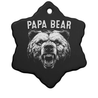 Papa Bear Best Idea Fathers Day Funny Bear Gifts Ceramic Star Ornament