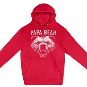 Papa Bear Best Idea Fathers Day Funny Bear Gifts Premium Pullover Hoodie