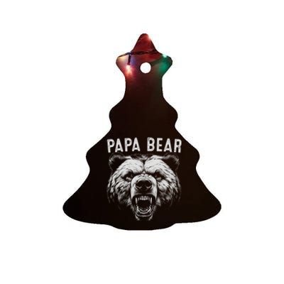 Papa Bear Best Idea Fathers Day Funny Bear Gifts Ceramic Tree Ornament