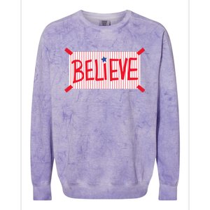 Philadelphia Baseball Believe Colorblast Crewneck Sweatshirt