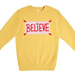 Philadelphia Baseball Believe Premium Crewneck Sweatshirt