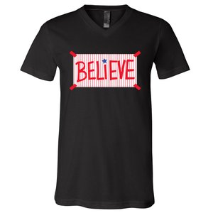 Philadelphia Baseball Believe V-Neck T-Shirt