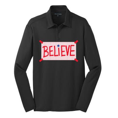 Philadelphia Baseball Believe Silk Touch Performance Long Sleeve Polo