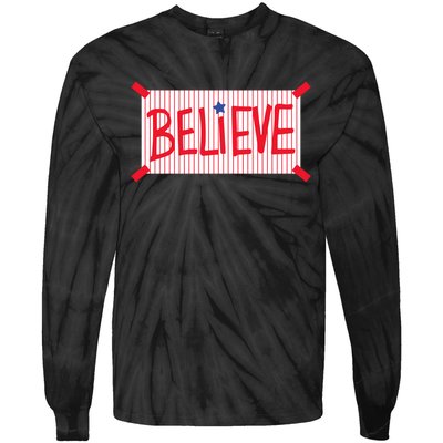 Philadelphia Baseball Believe Tie-Dye Long Sleeve Shirt