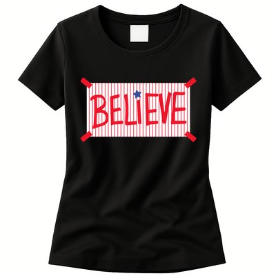 Philadelphia Baseball Believe Womens T-Shirt